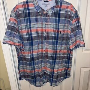 U.S. Polo Assn. Blue and Red Casual Button Down Shirt